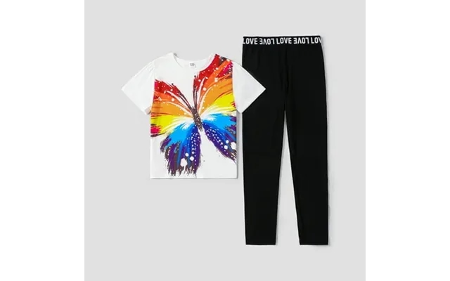 Patpat Summer Girls Clothes 2pcs Kid Girl Short Sleeve Graphic Tee And Leggings Outfits Set White 11-12 Years product image