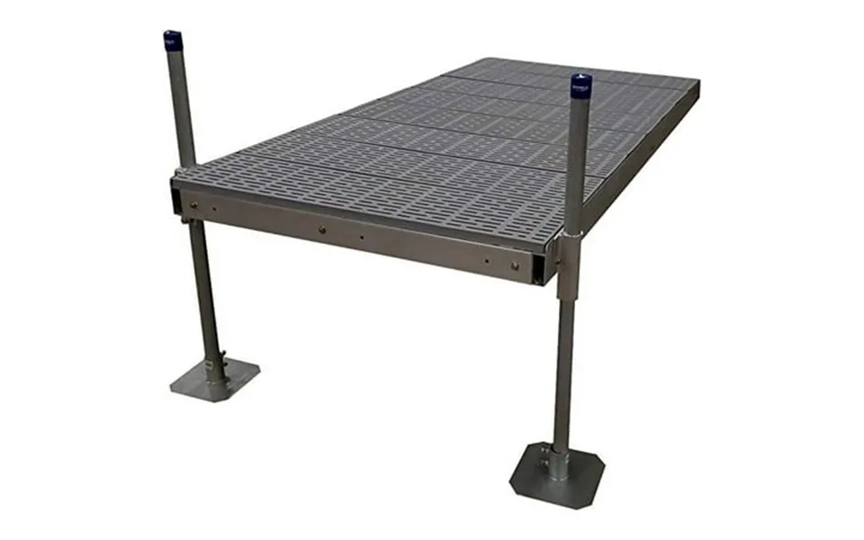 Patriot Docks Low Profile Stationary Dock With Gray Poly Decking 6’ Pipe Support Kit 10524