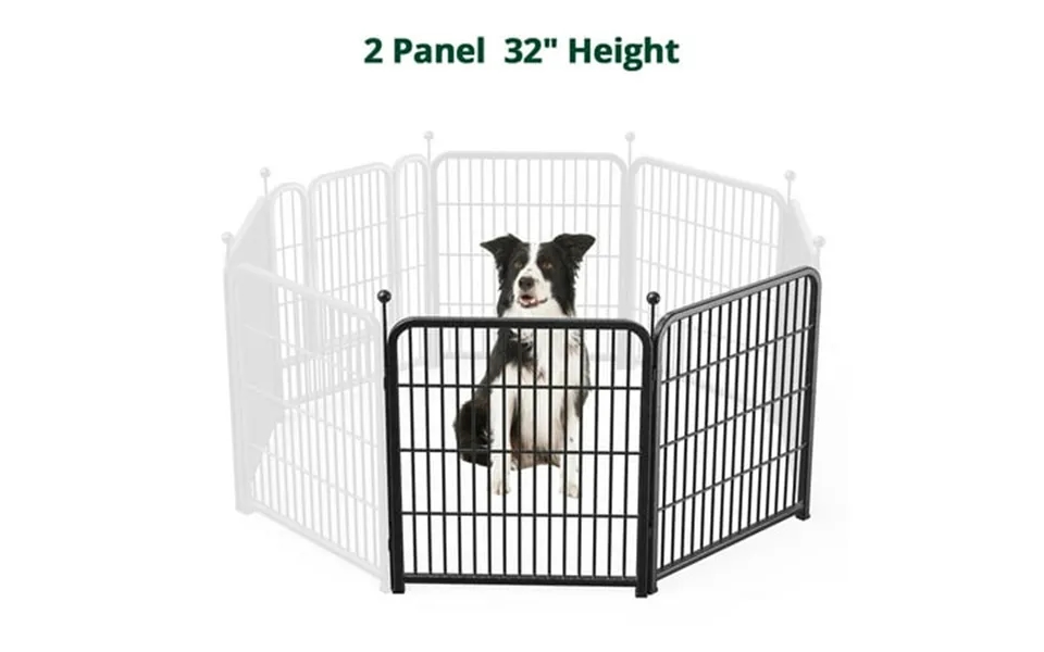 Pawgiant Dog Playpen 2 Panels 32inch Heavy Duty Dog Pen Pet Fence Metal Playpen Indoor Outdoor