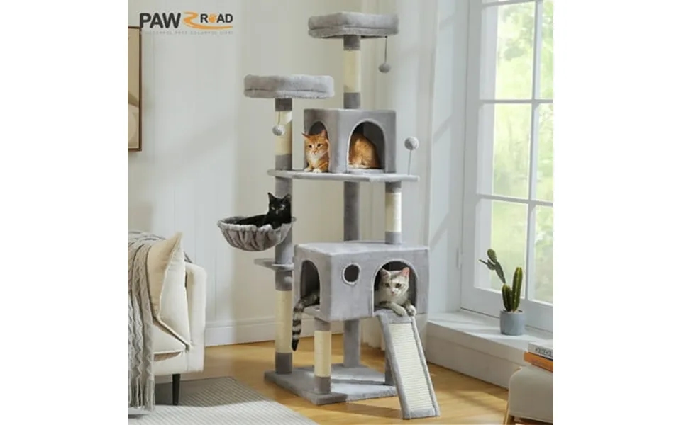 Pawz Road 64 Cat Tree Large Cat Tower Multi-level Cat Scratching Post Tower Gray