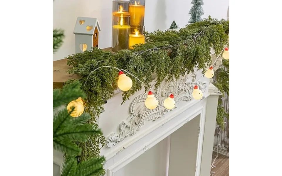 Peacheart 2pcs 11.81ft Artificial Cedar Pine Garland Real Touch Faux Pine Greenery Garland For Christmas Winter Holiday