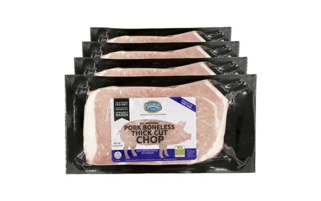 Pedersons Farms All Natural Boneless Thick Cut Pork Chops 4 Packages With 2 X 8 Ounce Chops In Each product image