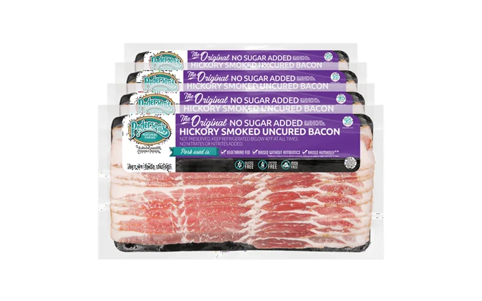 Pedersons Farms The Original No Sugar Hickory Smoked Uncured Bacon 4 Packages 10 Oz