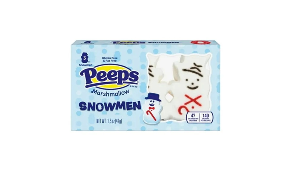 Peeps Marshmallow Snowmen Christmas Candy 3 Count 1.5 Ounce