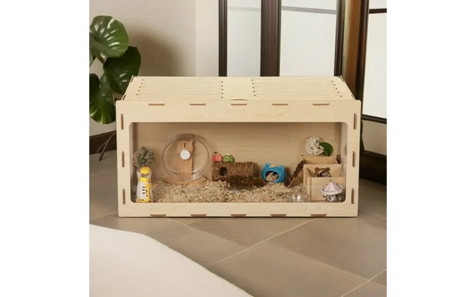 Pefilos 31 Guinea Pig Cage Hamster Pet Cages For Small Animals Hutch House Decoration In Cages Not Included Beige
