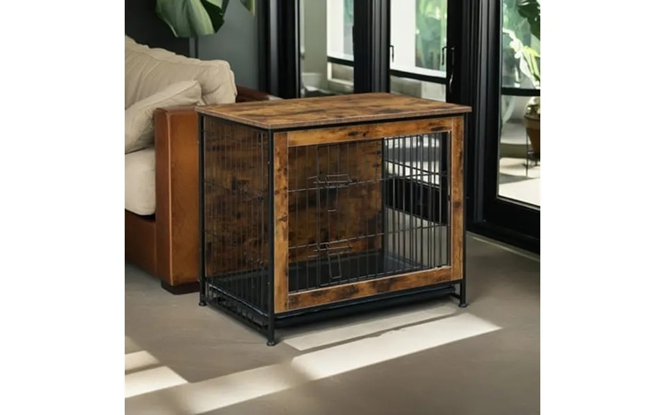 Pefilos 31 Wooden Dog Crate Furniture Dog Kennel With Cushion Indoor Dog House For Small Dog Steel-wire Dog Cage Chew-pr
