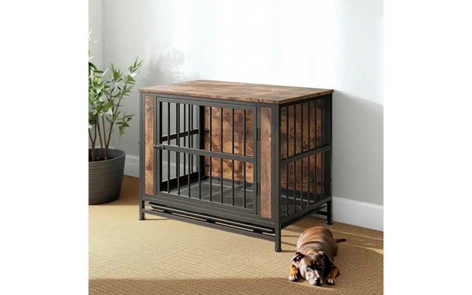 Pefilos 32.8 Furniture Style Dog Crates For Indoor Pet Kennels With Removable Trays And 2 Sliding Doors Heavy-duty Dog C