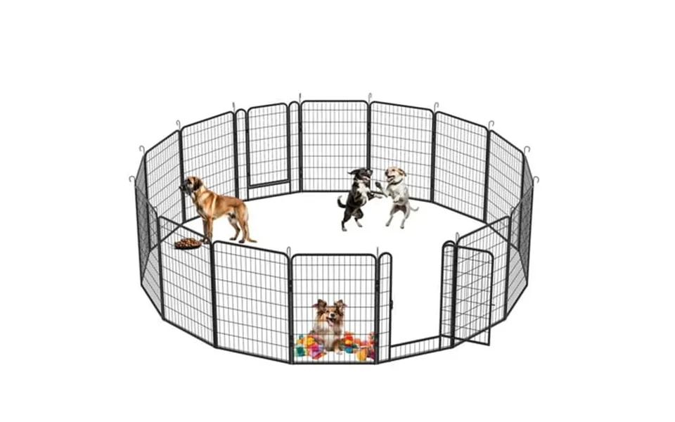 Pefilos 39 X27 Heavy Duty Metal Pet Playpen Portable Outdoor Folding 16-panel Large Indoor Metal Puppy Dog Run Fence 2 D