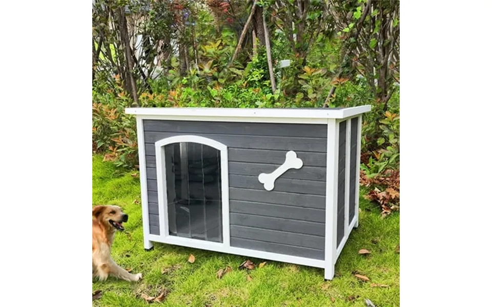 Pefilos 40 Large Wooden Dog House Weatherproof And Warm Dog Kennel Cat Houses For Outdoor Cats Pet Houses For Indoor Eas