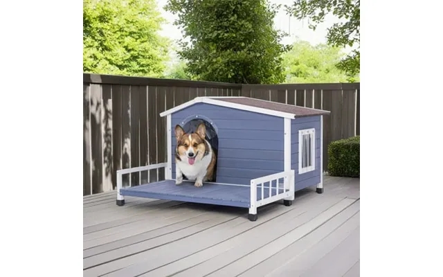 Pefilos 44 Outdoor Dog House Waterproof Puppy Shelter Indoor Doghouse With Elevated Floor Kennel For Small Medium Dogs W product image