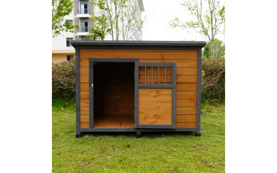 Pefilos 44 Outdoor Dog House With Waterproof Pvc Plastic Roof Indoor Wood Cat Houses Pet House With Breathable Doors Bro