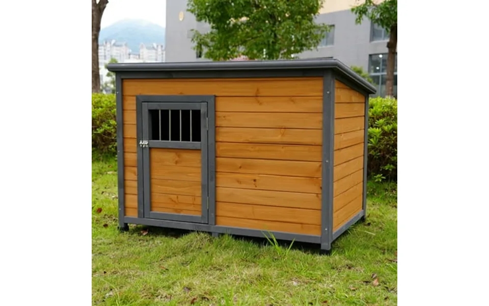 Pefilos 44 Wooden Outdoor Dog Houses Durable Large Cat House Perfect For Small Pet House With Waterproof Pvc Plastic Roo