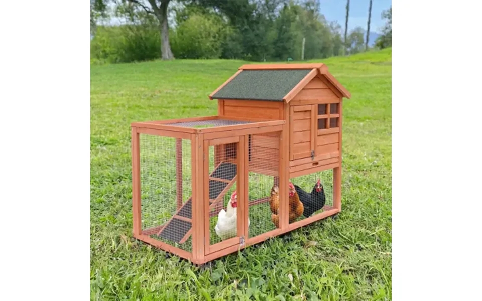Pefilos 48 Wood 2 Tier Chicken Coops Habitat Rabbit Hutch For Outdoors Indoor Guinea Pig Coop Pet House With Stairs Oran