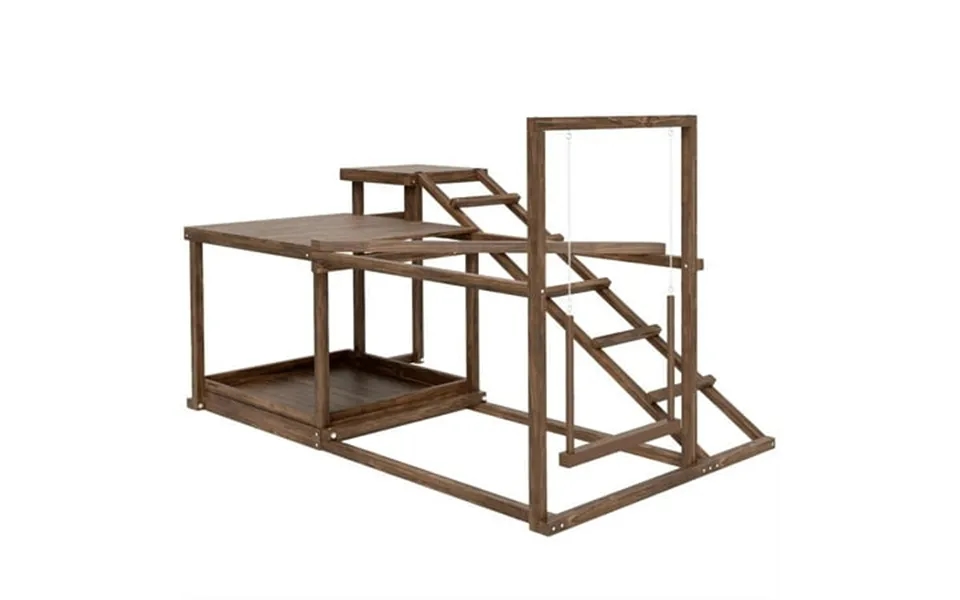 Pefilos 60 Wooden Chicken Activity Play Set For 3-4 Chicken Outdoor Hen House Accessory With Perch Swing Ladder Platform