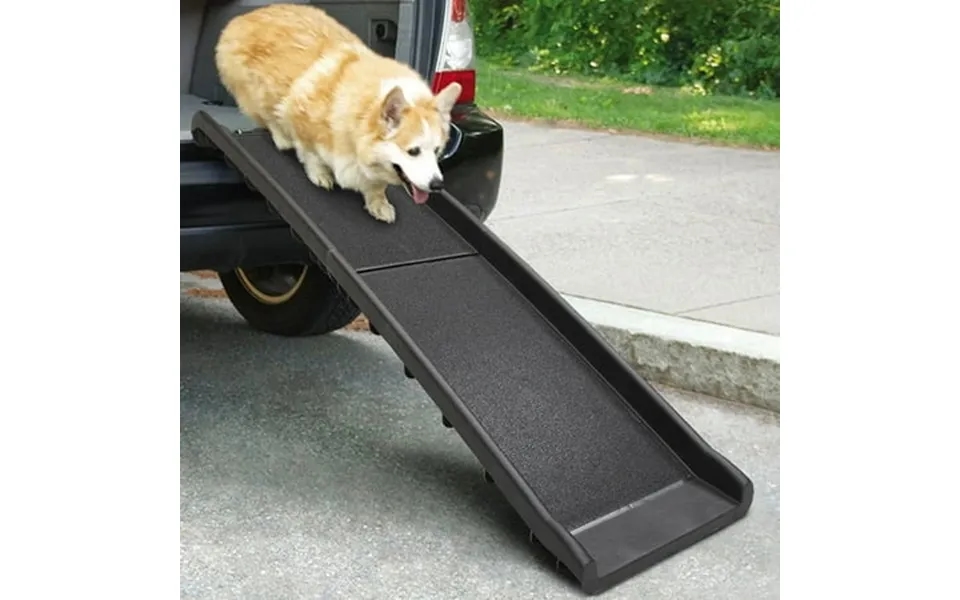 Pefilos 62 Portable Foldable Pet Ramp With Siderails Non-slip For Large Dogs Cats Black