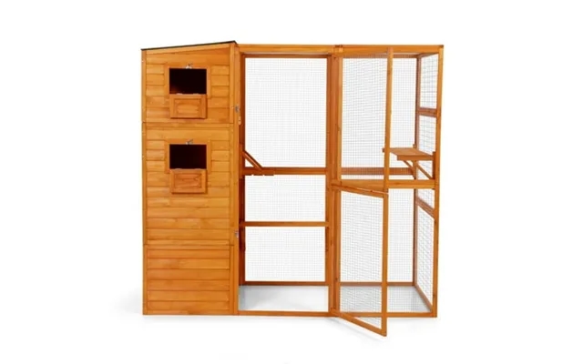 Pefilos 76 Outdoor Cat House For Large Wood Kitty Catio Enclosure Cat Cage Condo Indoor With Platforms Orange product image