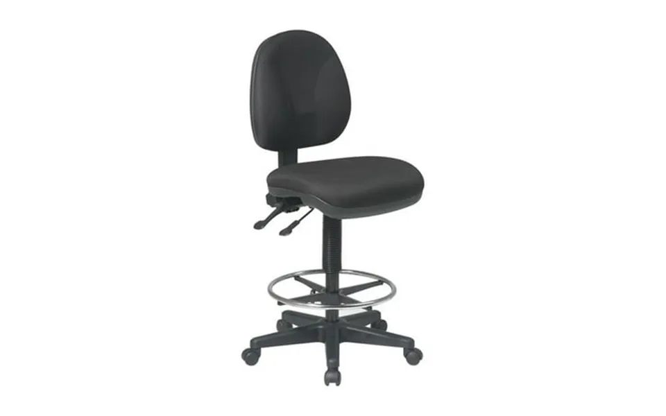 Pemberly Row Deluxe Ergonomic Black Fabric Drafting Chair W Adjustable Footring