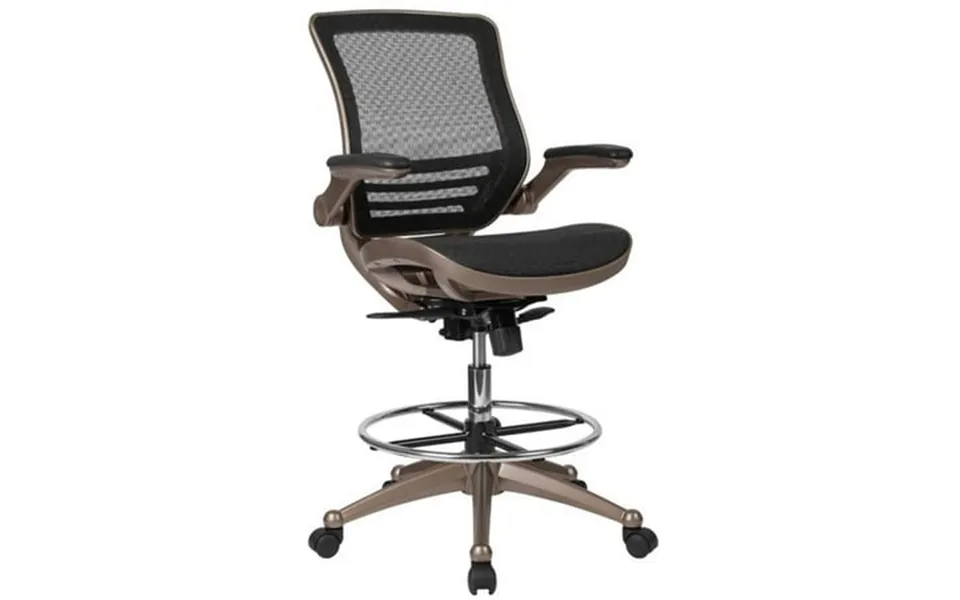 Pemberly Row Swivel Drafting Stool In Melrose Gold And Black