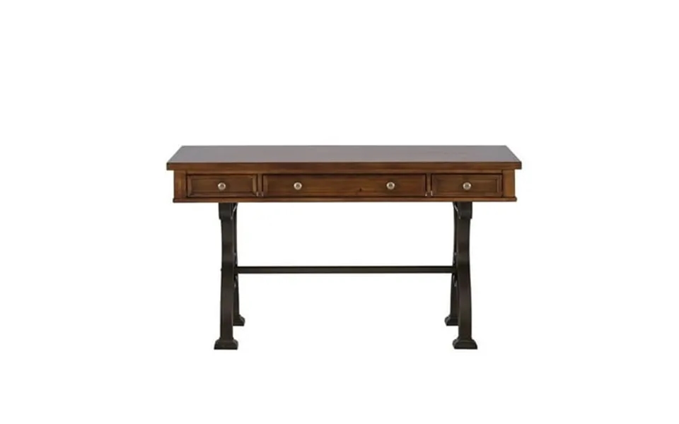 Pemberly Row Traditional Wood Writing Desk In Brown