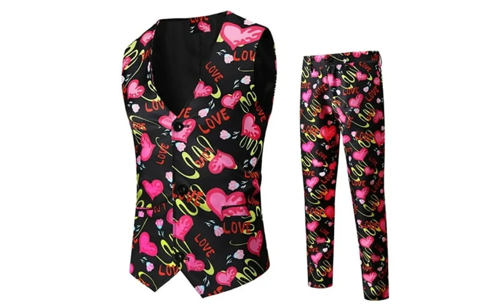 Penkiiy Blazer Set For Men Men S Fashion Valentine S Day Suit Vest Suit Pants Two-piece Suit Hot Pink Blazer