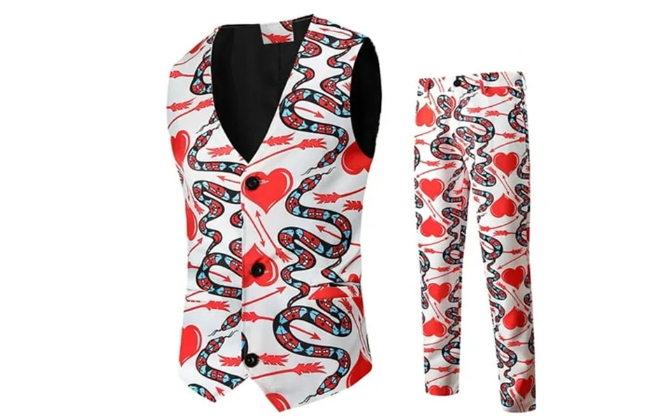 Penkiiy Blazer Set For Men Men S Fashion Valentine S Day Suit Vest Suit Pants Two-piece Suit White Blazer