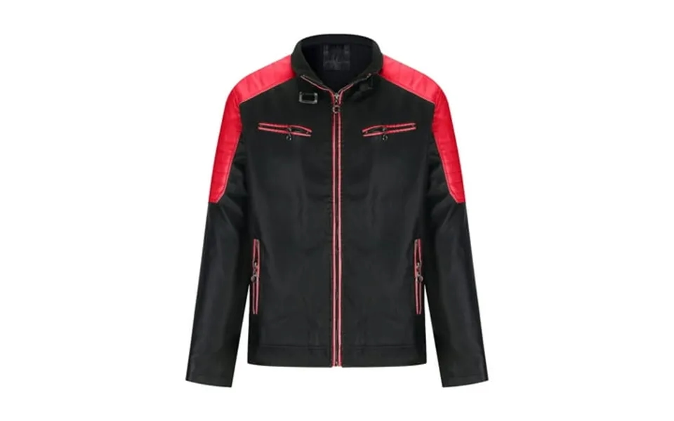 Penkiiy Men S Coat Loose Fashion Slim Trend Plush Youth Leather Jacket Men S Coat Fleece Jacket Pu Red On Sale