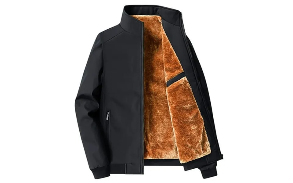 Penkiiy Men S Fashion Casual Loose Plush Thick Stand Collar Coat Long Sleeve Zipper Pocket Solid Coat Hoodies Sweatshirt