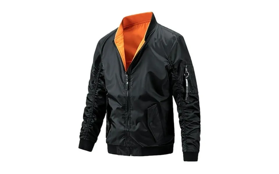 Penkiiy Men S Fashion Flight Suit Plus Cotton Jacket Reversible Stand Collar Jacket In Winter Warm Coat Windbreakers Pol