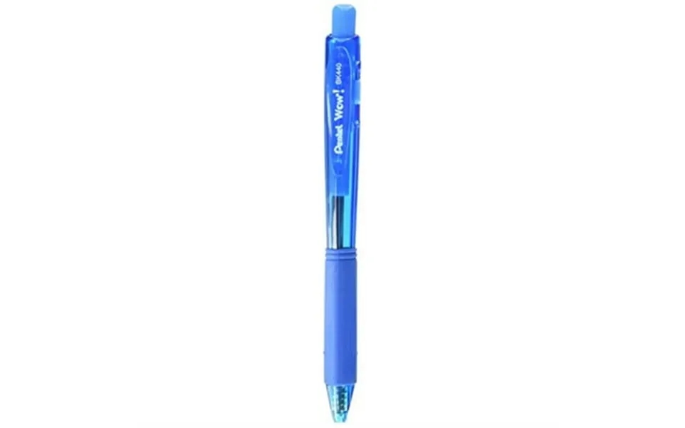Pentel Ballpoint Pen Retractable Rubber Grip Med Sky Blue Bk440-s
