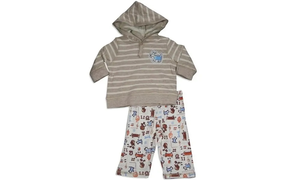 Pepper Toes - Baby Boys Long Sleeve Dog Hoody Pant Set 30338-6months Natural