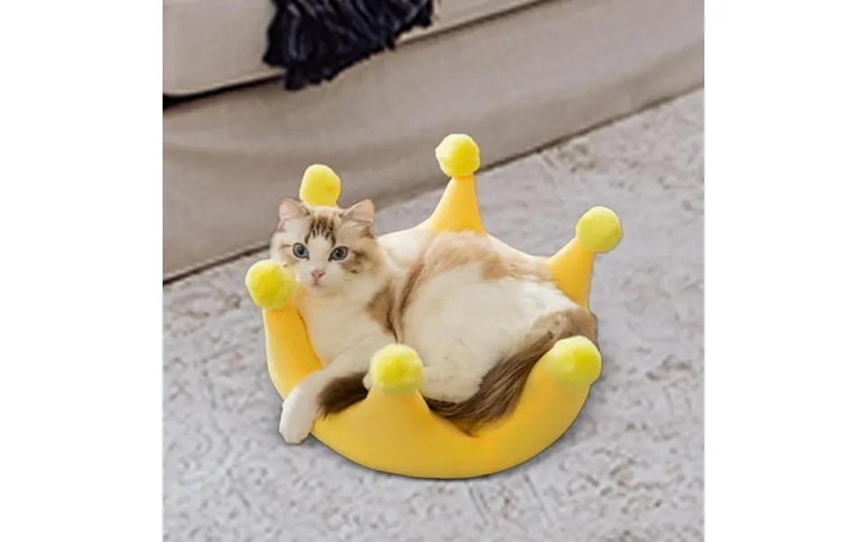 Perfeclan Cat Bed Kennel Sleeping Comfortable Self Warming Snooze Pet Cat Nest S Cushion For Puppy Cats Kitten Dog Yello