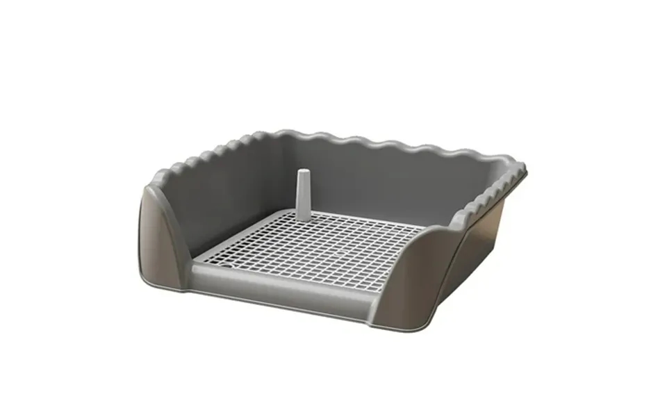 Perfeclan Portable Pet Potty Trainer With Detachable Post For Small Animals Gray 51cmx45cmx15cm