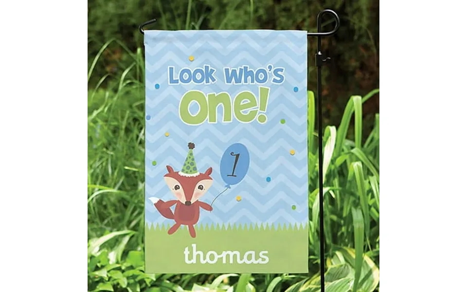 Personalized Boy S Look Who S One Garden Flag