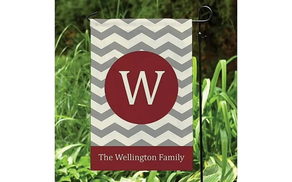 Personalized Garden Flag Chevron Wine Family Name