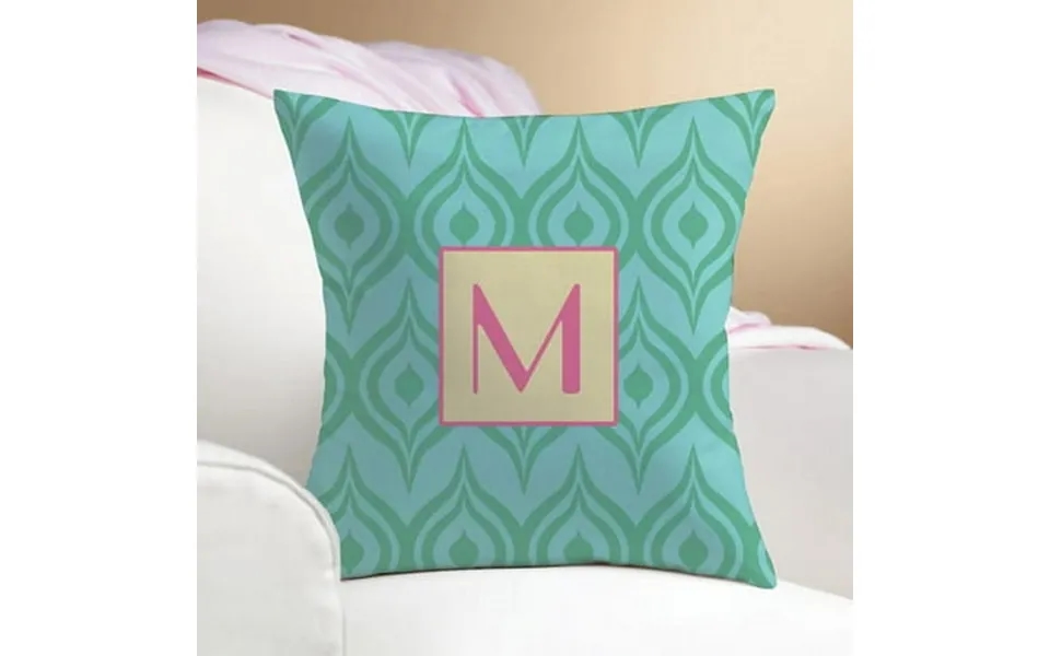 Personalized Green Ikat Pillow