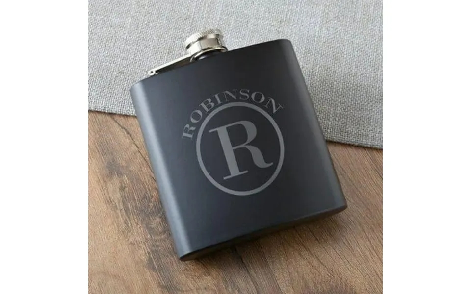 Personalized Groomsmen Black Matte Flask