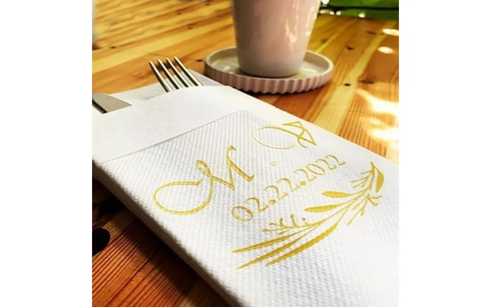 Personalized Napkin Linen-feel High Absorbent Soft & Perfect Built-in Flatware Pocket For Bithday Baby Shower Party Wedd