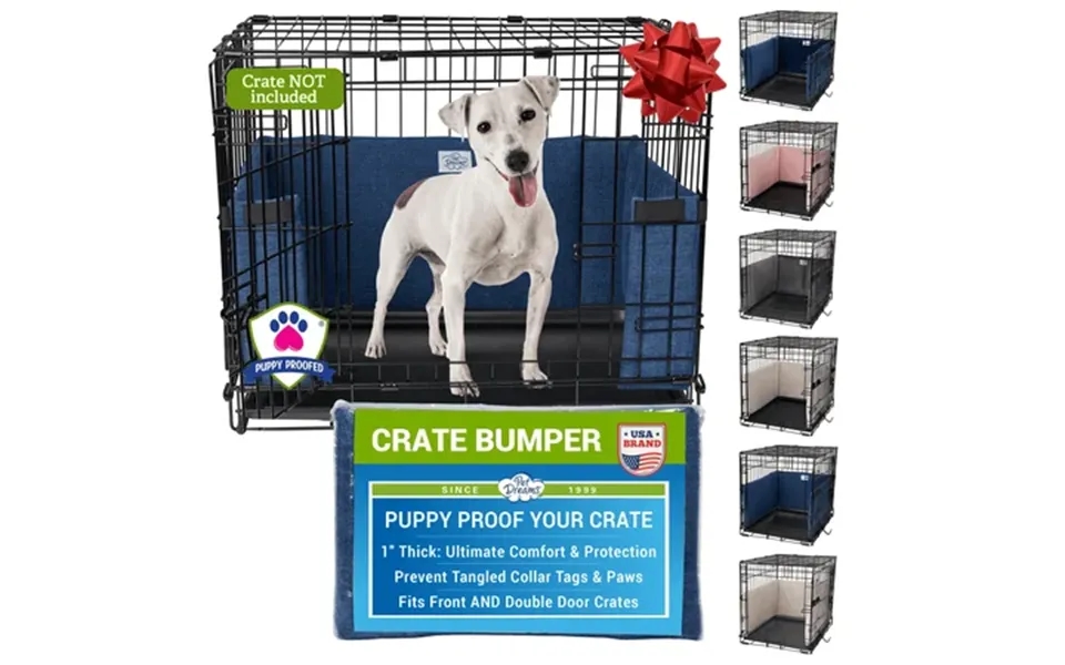 Pet Dreams Dog Crate Bumper - Comfy Liner & Dog Tail Protector For Inside Crate Fits Icrate Cages 18 24 30 36 42 48 Inch