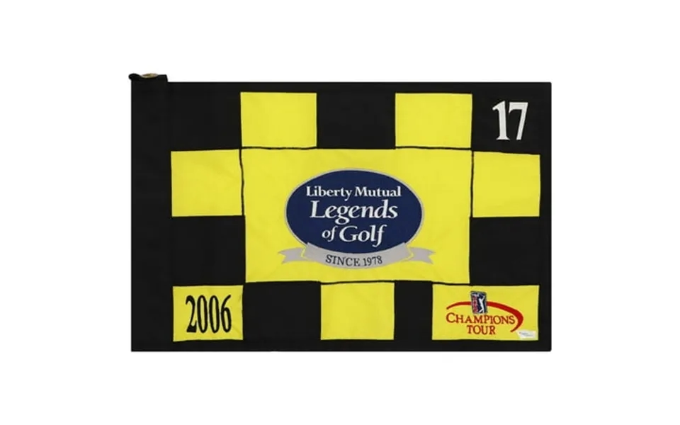 Pga Tour Event-used 17 Yellow And Black Pin Flag From The Legends Of Golf Tournament On April 17th To 23rd 2006