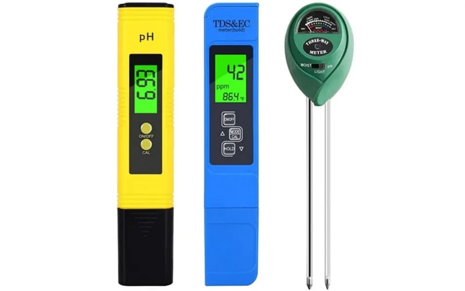Ph Meter Tds Ppm Meter Soil Ph Tester Ph Ec Digital Kit 3 Pack