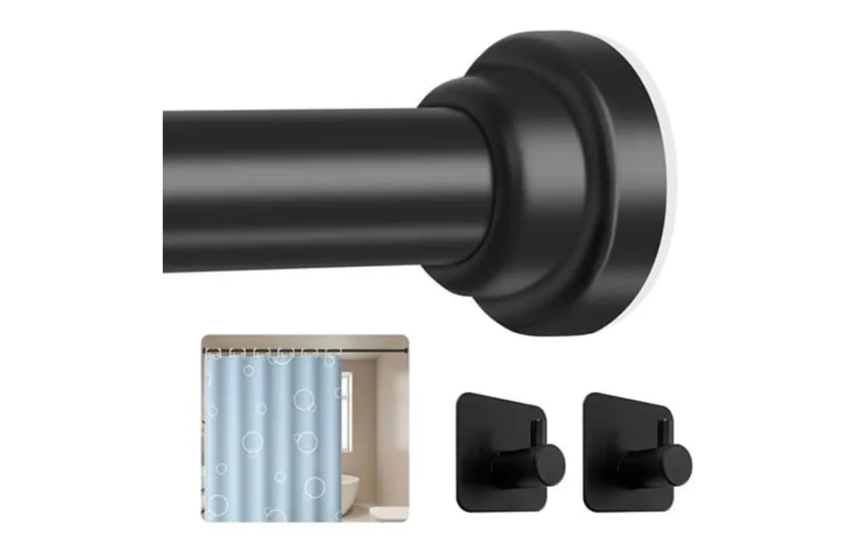 Phancir Shower Curtain Rod With 2 Hooks Adjustable 31-80 Inch Spring Tension Stainless Steel Telescoping Rod No Drill Fo