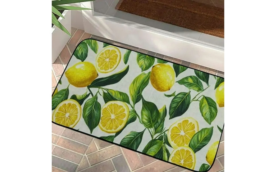 Phyhoo Lemon Kitchen And Door Decor Rug Farmhouse Country Kitchen Rug And Mat Non Skid Washable Absorbent Microfiber Kit