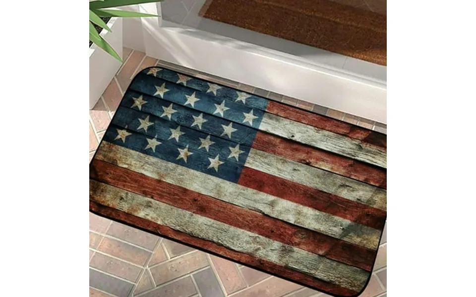 Phyhoo Rustic-american-usa-flag Kitchen Mat Door Floor Mat Standing Mat For Kitchen Floor Office Laundry 19