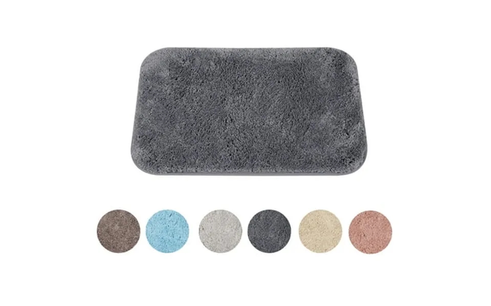 Piccocasa Luxury Soft Plush Shaggy Thick Microfiber Bath Mat Floor Mat Non-slip Rubber Back Dark Gray 16 X 24