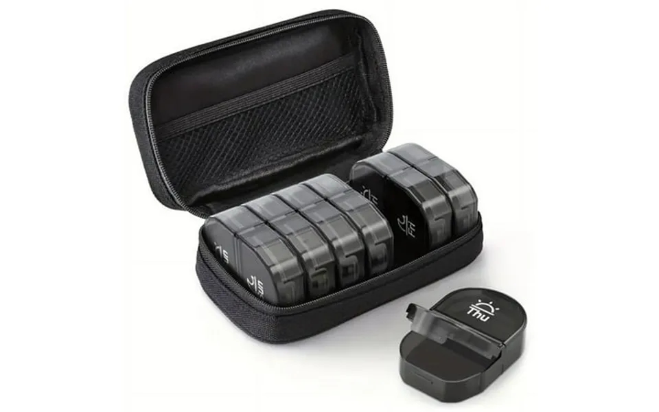 Pill Box Weekly Pill Organizer 2 Times A Day Canvas Bag Large Am Pm Pill Box 7 Day With Portable Zipper Cloth Bag