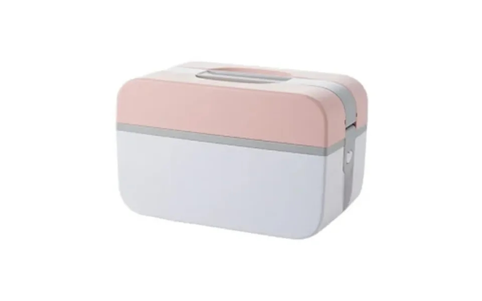 Pink Home Medical Storage Box Portable Medicine Organizer With Multiple Compartments Handheld First Aid Kit Case For Dru