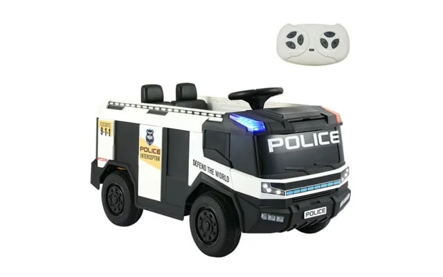 Pirecart 12v Kids Ride On Police Car With Remote Control Battery Powered Electric Fire Truck With Siren Flashing Lights  product image