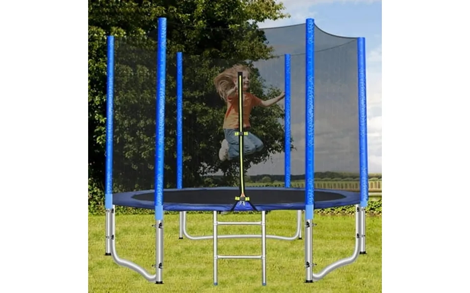 Pirecart 8ft Trampoline For Kids Outdoor Round Recreational Trampoline With Enclosure Net Ladder 286lbs Weight Capacity