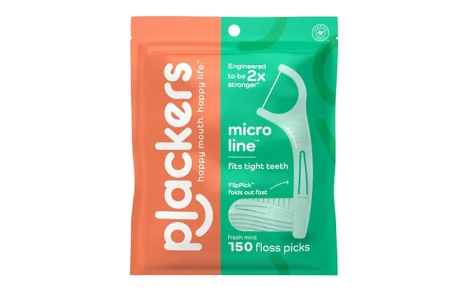 Plackers Micro Line Dental Tuffloss Fold-out Flippicks Fresh Mint 150 Count