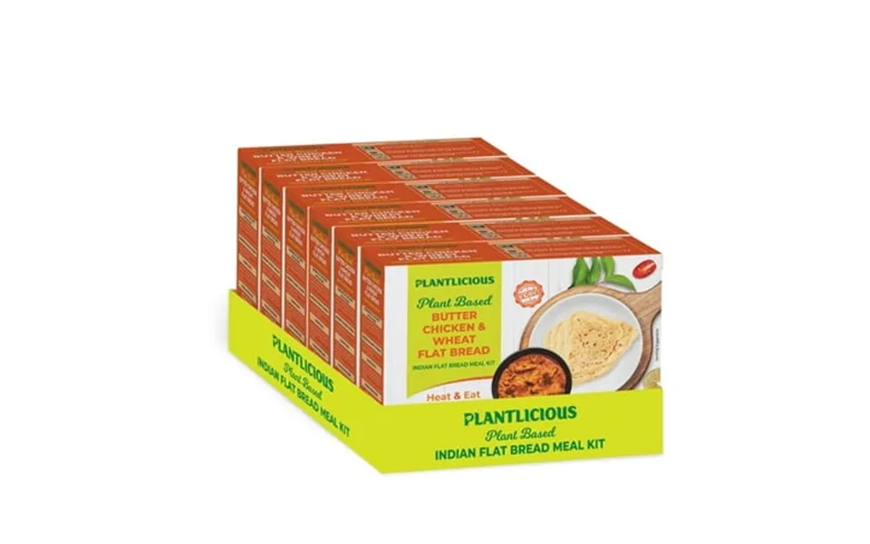 Plantlicious Plant Based Butter Chicken & Wheat Flat Bread Ready To Eat Plant Based Meal Kit 10